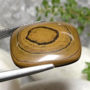 Tiger's Eye Gemstone in 21.2 x 19.7 mm Size for Sale, Tiger's Eye Stone in Golden Brown Color