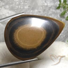 45.66 ct Brown Tiger's Eye Stone, Natural Tiger's Eye in Pear Cabochon Shape for Sale