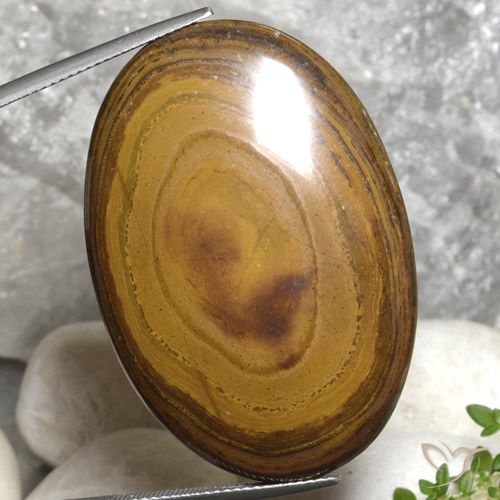 79.99ct Natural Medium-Dark Brown Tiger's Eye, Oval, Opaque