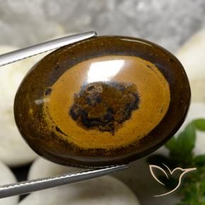 36.09 ct Brown Tiger's Eye Stone, Natural Tiger's Eye in Oval Cabochon Shape for Sale