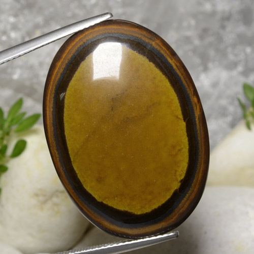 Russet Brown Tiger's Eye Gem - 37.5ct Oval Cabochon (ID: 472542)