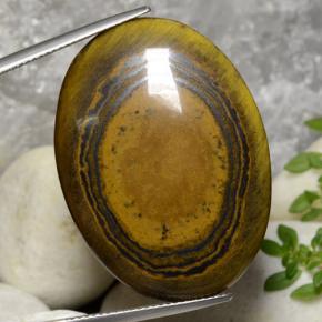 Medium-Dark Brown Tiger's Eye Gem - 38.5ct Oval Cabochon (ID: 472545)