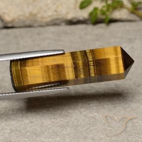 21.63 ct Brown Tiger's Eye Stone, Natural Tiger's Eye in Pencil Cut Shape for Sale