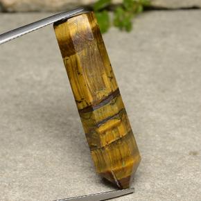 Tiger's Eye Gemstone in 35.8 x 9.1 mm Size for Sale, Tiger's Eye Stone in Yellowish Brown Color
