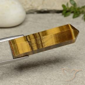 20.39 ct Brown Tiger's Eye Stone, Natural Tiger's Eye in Pencil Cut Shape for Sale
