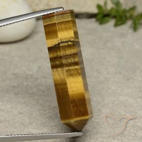 Tiger's Eye Gemstone in 31.5 x 8.9 mm Size for Sale, Tiger's Eye Stone in Warm Brown Color