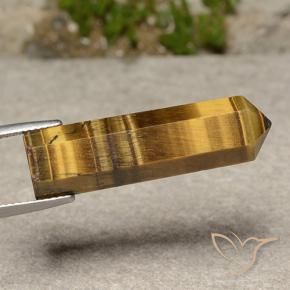 20.02 ct Brown Tiger's Eye Stone, Natural Tiger's Eye in Pencil Cut Shape for Sale