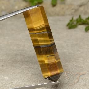 Tiger's Eye Gemstone in 31.9 x 9.2 mm Size for Sale, Tiger's Eye Stone in Golden Brown Color