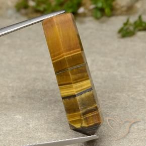 Tiger's Eye Gemstone in 31.5 x 9.2 mm Size for Sale, Tiger's Eye Stone in Medium Brown Color