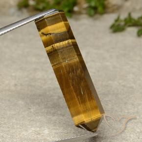Tiger's Eye Gemstone in 34.7 x 8.8 mm Size for Sale, Tiger's Eye Stone in Golden Brown Color