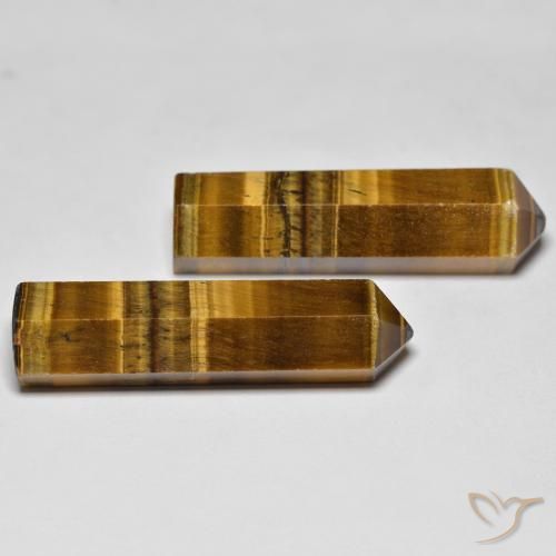 39.60 ctw Brown Tiger's Eye Stones, Natural Tiger's Eye in Pencil Cut Shape for Sale