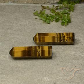 44.33 ctw Brown Tiger's Eye Stones, Natural Tiger's Eye in Pencil Cut Shape for Sale