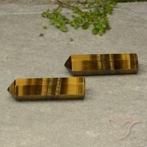 43.57 ctw Brown Tiger's Eye Stones, Natural Tiger's Eye in Pencil Cut Shape for Sale