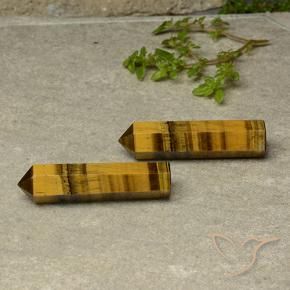 36.27 ctw Brown Tiger's Eye Stones, Natural Tiger's Eye in Pencil Cut Shape for Sale