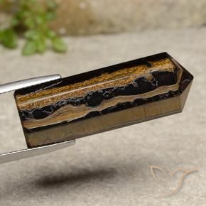 32.91 ct Brown Tiger's Eye Stone, Natural Tiger's Eye in Pencil Cut Shape for Sale