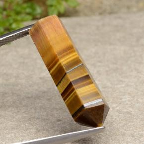 Tiger's Eye Gemstone in 28.8 x 9.2 mm Size for Sale, Tiger's Eye Stone in Golden Brown Color