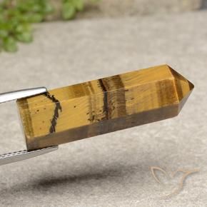 20.59 ct Brown Tiger's Eye Stone, Natural Tiger's Eye in Pencil Cut Shape for Sale