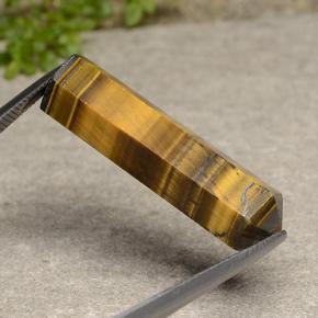Tiger's Eye Gemstone in 33.1 x 9.5 mm Size for Sale, Tiger's Eye Stone in Light Brown Color