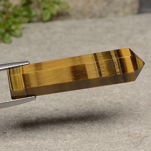 20.28 ct Brown Tiger's Eye Stone, Natural Tiger's Eye in Pencil Cut Shape for Sale