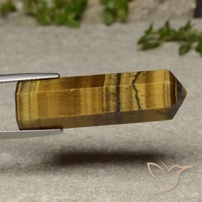 25.09 ct Brown Tiger's Eye Stone, Natural Tiger's Eye in Pencil Cut Shape for Sale