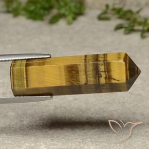 21.13 ct Brown Tiger's Eye Stone, Natural Tiger's Eye in Pencil Cut Shape for Sale