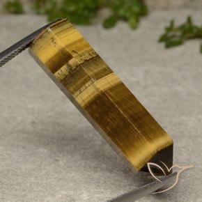 Tiger's Eye Gemstone in 33.4 x 9.3 mm Size for Sale, Tiger's Eye Stone in Golden Brown Color