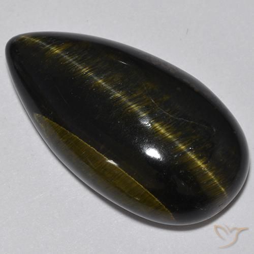 19.70 ct Brown Tiger's Eye Stone, Natural Tiger's Eye in Pear Cabochon Shape for Sale