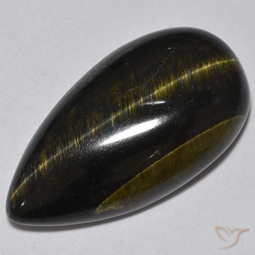 Tiger's Eye Gemstone in 25.7 x 13.9 mm Size for Sale, Tiger's Eye Stone in Gold Brown Color