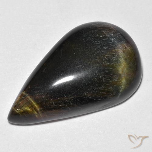 19.38ct Natural Gold Brown Tiger's Eye, Pear Shape, Opaque
