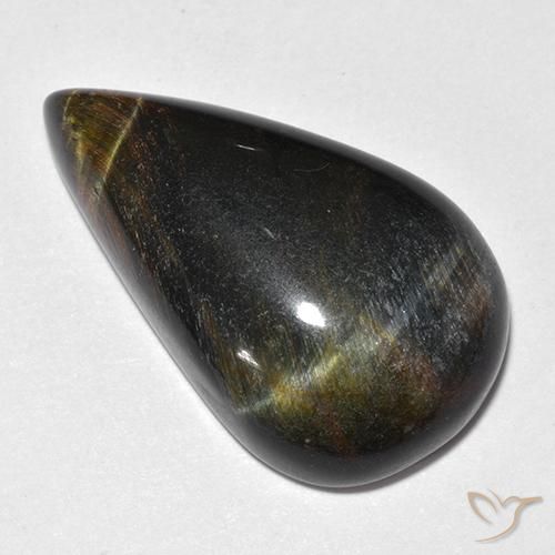19.38 ct Brown Tiger's Eye Stone, Natural Tiger's Eye in Pear Cabochon Shape for Sale