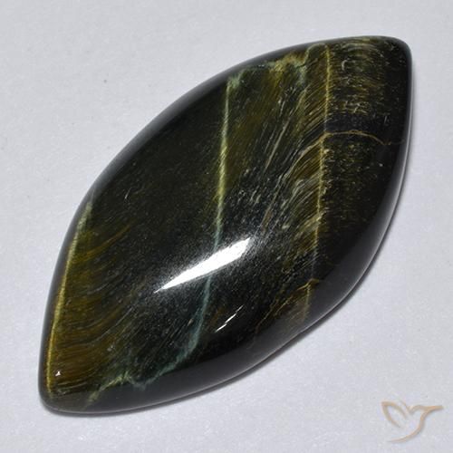 14.20 ct Brown Tiger's Eye Stone, Natural Tiger's Eye in Marquise Cabochon Shape for Sale