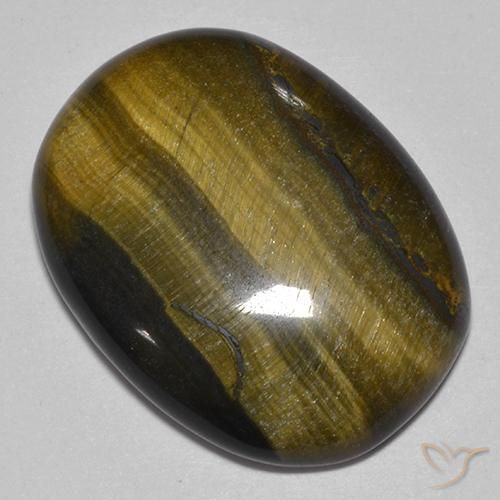 22.23 ct Brown Tiger's Eye Stone, Natural Tiger's Eye in Oval Cabochon Shape for Sale