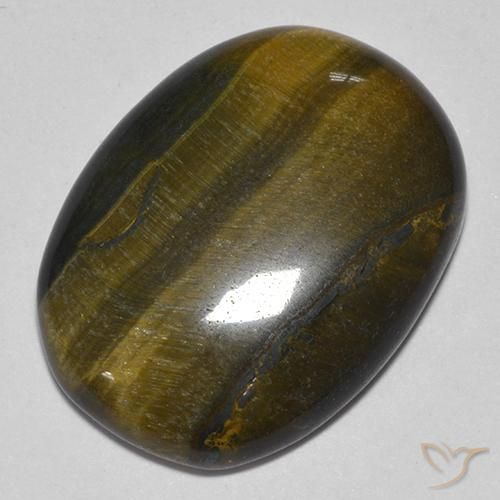 Tiger's Eye Gemstone in 25 x 18 mm (calibrated) Size for Sale, Tiger's Eye Stone in Gold Brown Color
