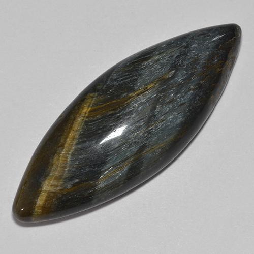 Mehrfarbig Tigerauge Edelstein - 32.5ct Marquise Cabochon (ID: 514051)