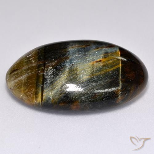 Tiger's Eye Gemstone in 24.2 x 16.5 mm Size for Sale, Tiger's Eye Stone in Gold Brown Color