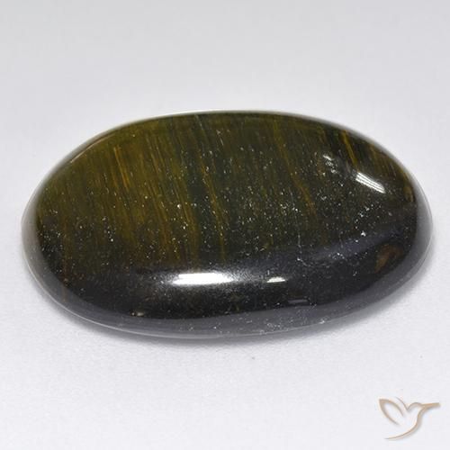 Tiger's Eye Gemstone in 22.1 x 17 mm Size for Sale, Tiger's Eye Stone in Gold Brown Color