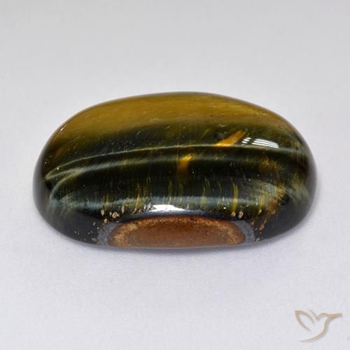 Tiger's Eye Gemstone in 20.8 x 15.5 mm Size for Sale, Tiger's Eye Stone in Gold Brown Color