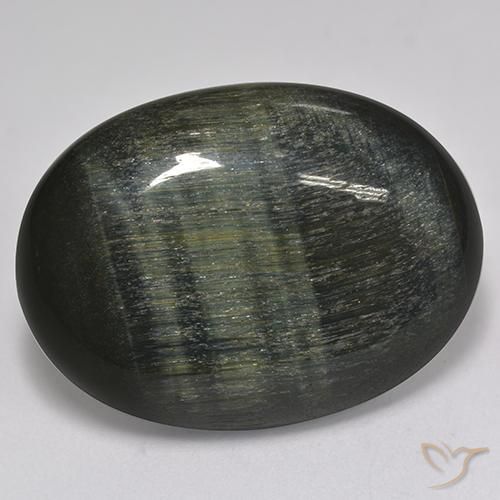 27.76 ct Brown Tiger's Eye Stone, Natural Tiger's Eye in Oval Cabochon Shape for Sale