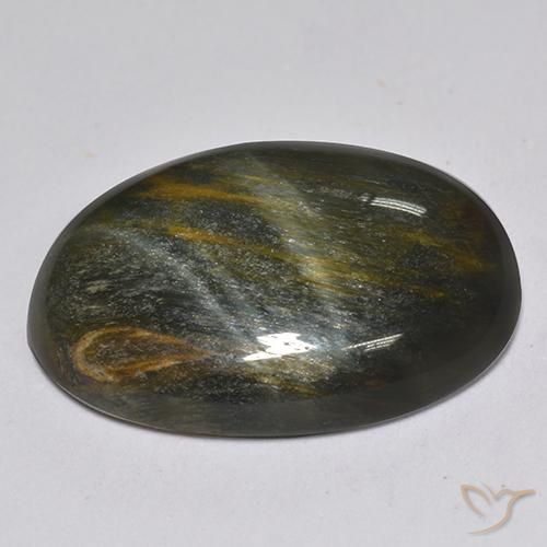 Tiger's Eye Gemstone in 21.3 x 15.5 mm Size for Sale, Tiger's Eye Stone in Gold Brown Color