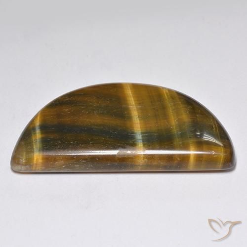 Tiger's Eye Gemstone in 33.4 x 18.7 mm Size for Sale, Tiger's Eye Stone in Medium-Light Brown Color