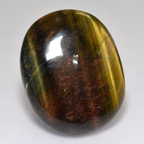 Loose 27.55 ct Oval Multicolor Tiger's Eye Gemstone for Sale, 26.3 x 21 ...