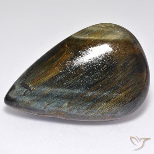 30.81 ct Brown Tiger's Eye Stone, Natural Tiger's Eye in Pear Cabochon Shape for Sale
