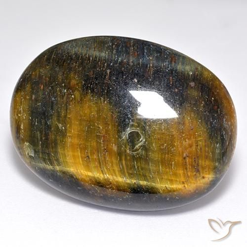 47.47 ct Brown Tiger's Eye Stone, Natural Tiger's Eye in Oval Cabochon Shape for Sale