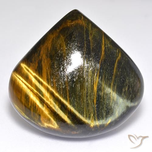 Multicolor Ojo de Tigre Gema - 45.6ct Cabujón Pera (ID: 518947)