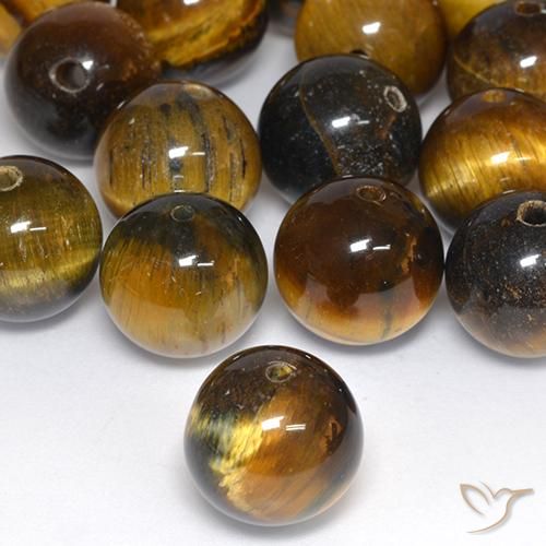 187.95 ctw Brown Tiger's Eye Stones, Natural Tiger's Eye in Drilled Sphere Shape for Sale