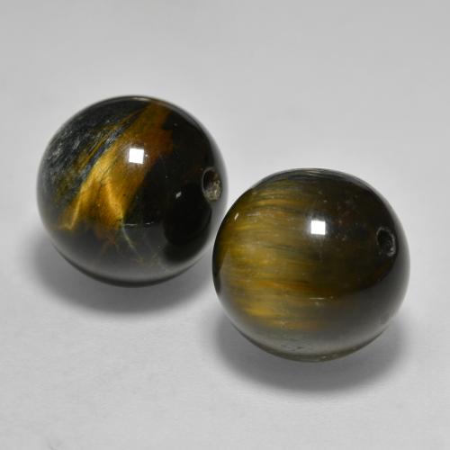 Medium Brown Tiger's Eye Gem - 12.3ct Drilled Sphere (ID: 565643)