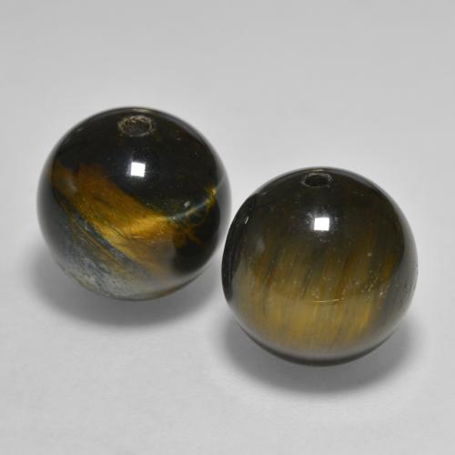 Tiger's Eye Gemstones in 12.3 mm Size for Sale, Tiger's Eye Stones in Medium Brown Color
