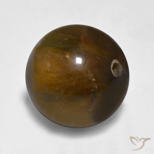 Tiger's Eye Gemstone in 12 mm (calibrated) Size for Sale, Tiger's Eye Stone in Medium Brown Color
