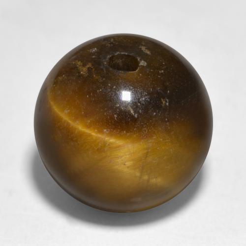 Brown Tiger's Eye Gem - 11.6ct Drilled Sphere (ID: 566439)