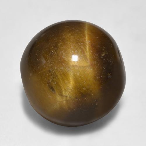 11.61 ct Brown Tiger's Eye Stone, Natural Tiger's Eye in Drilled Sphere Shape for Sale